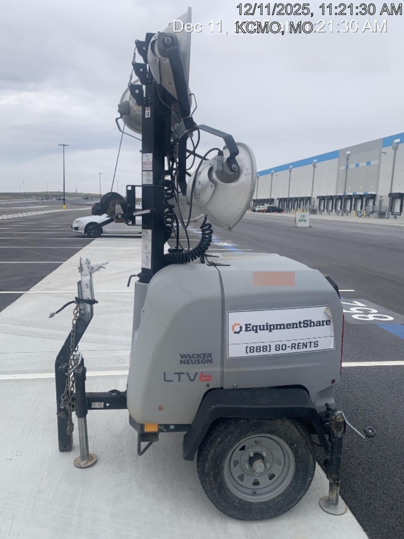2019 Wacker Neuson LTV6L-MH Wacker Neuson LTV6L Mobile Light Tower w/Fuel Level Sensor Installed