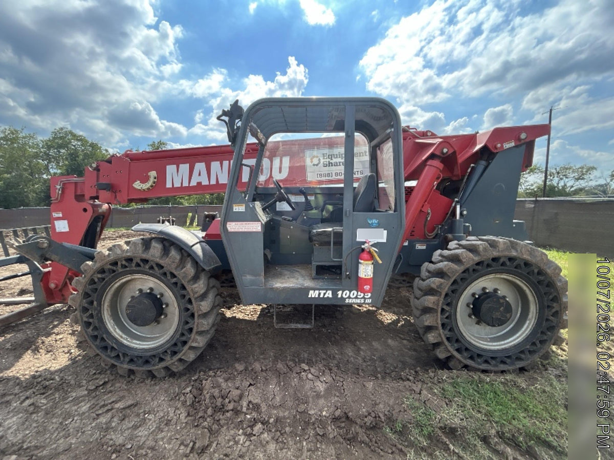 2018 Manitou MTA10055 Manitou MTA 10055 w/Cab/Heat/AC, Work Lights/Strobe, Aux Hyd, Solid Tires, Lift Hook, 66" Carriage, 60" Forks