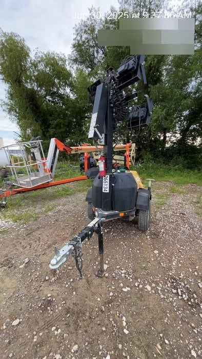 2022 Allmand NLV3GR (4) LED Light Fixture 350W, 23' Vertical Mast, 3kW Prime, Towable, ES Decals, T3