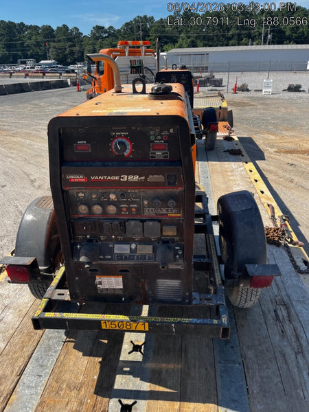 2021 Lincoln Electric Vantage 322 Vantage 322 Ready Pak 3 w/ Decals, ORANGE (includes trailer, cable rack, fender light kit) NO Telematics