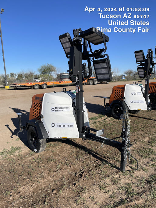 2024 Generac MLT2 Diesel, Flex Switch 120V Input, Powerzone Controller, 
(4) 320W LED Lights, 4kW Generator, 39.9 Gal Fuel Tank, 2" Ball, T3