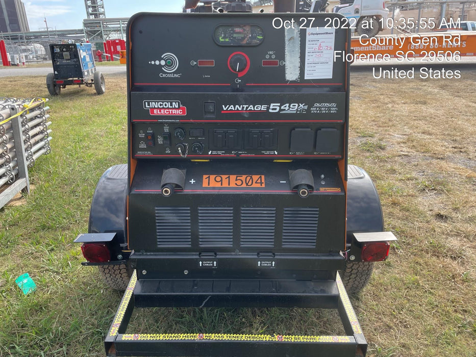 2021 Lincoln Electric Vantage 549X Ready Pak 3, ORANGE (includes trailer, cable rack, fender light kit)