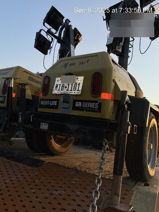 2022 Allmand NLV3GR (4) LED Light Fixture 350W, 23' Vertical Mast, 3kW Prime, Towable, ES Decals, T3