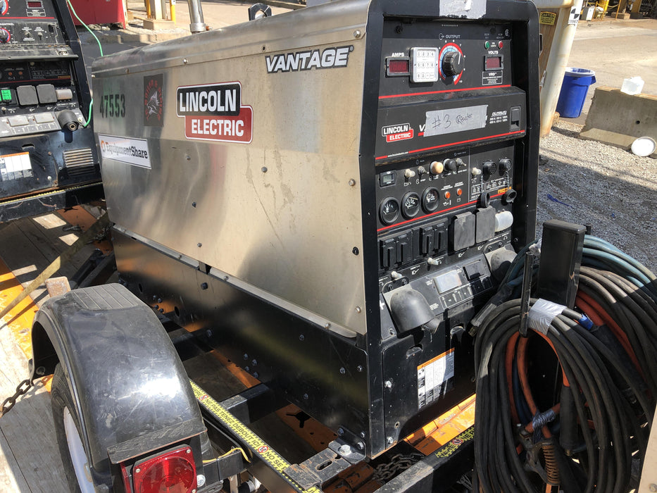 2019 Lincoln Electric Vantage 322 Ready-Pak 3, Two Wheel Trailer, Fender and Light Kit, Cable Rack