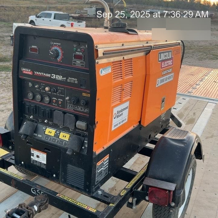 2021 Lincoln Electric Vantage 322 Vantage 322 Ready Pak 3 w/ Decals, ORANGE (includes trailer, cable rack, fender light kit) NO Telematics