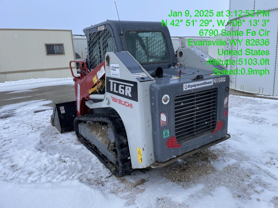 2022 Takeuchi TL6CR 65hp Kubota Diesel, Cab/Heat/Air, Rubber Tracks, Hydraulic QC