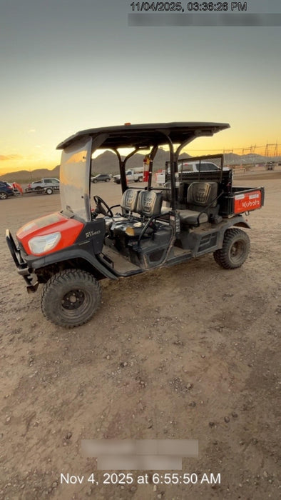 2022 Kubota RTV-X1140W-H Plastic Canopy, Windshield Acrylic Clear, LED Strobe Light, Wire Harness Kit, Back up Alarm