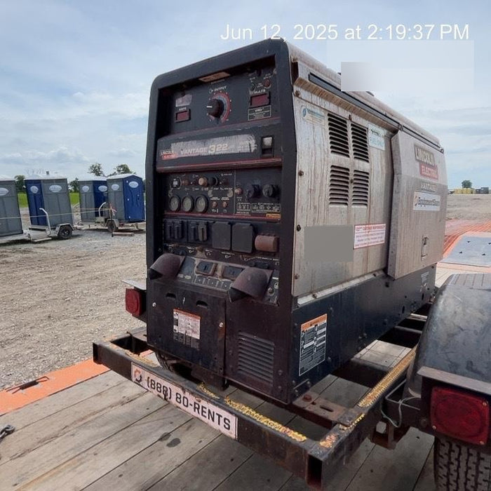 2019 Lincoln Electric Vantage 322 Ready-Pak 3, Two Wheel Trailer, Fender and Light Kit, Cable Rack