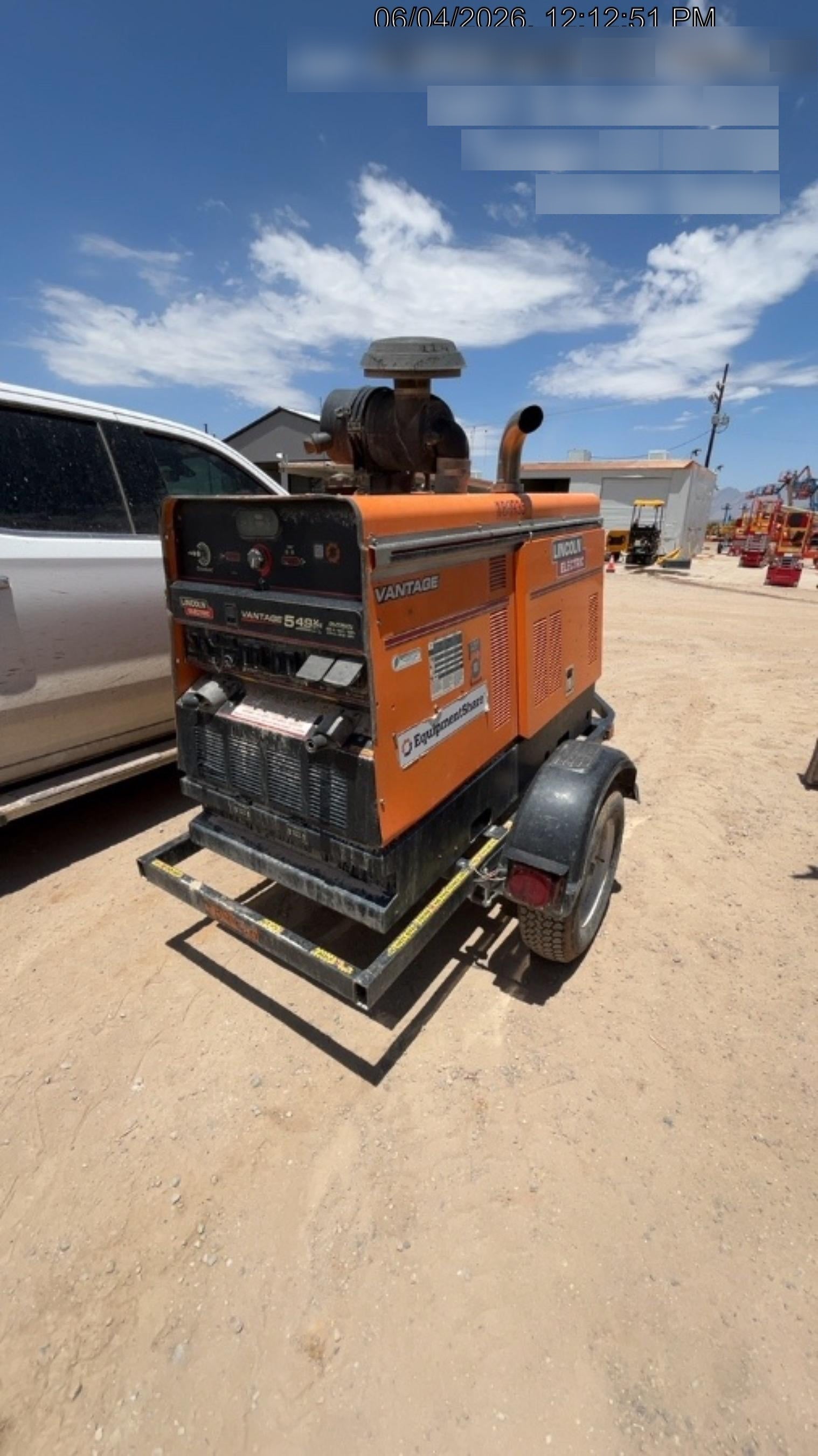 2021 Lincoln Electric Vantage 549X Ready Pak 3, ORANGE (includes trailer, cable rack, fender light kit)