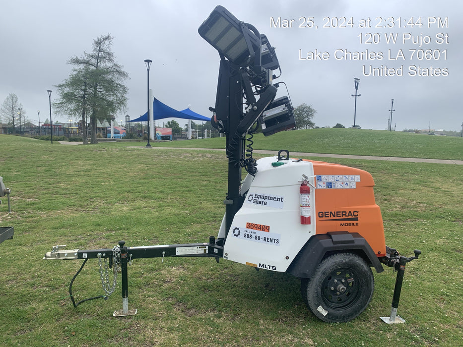 2023 Generac MLT2 Diesel, Flex Switch 120V Input, Powerzone Controller, 
(4) 320W LED Lights, 4kW Generator, 39.9 Gal Fuel Tank, 2" Ball, T3