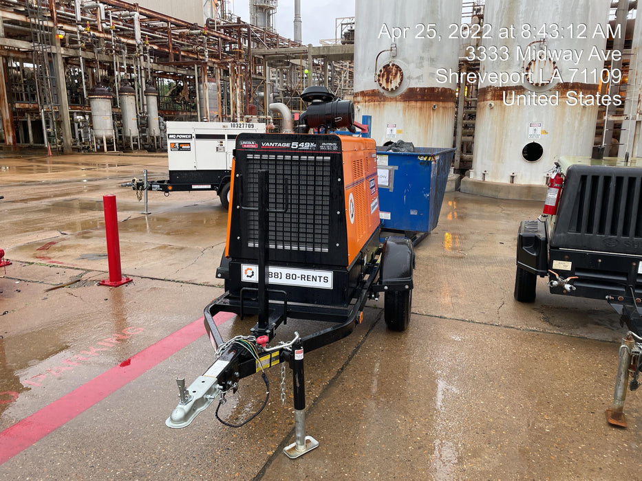 2021 Lincoln Electric Vantage 549X Ready Pak 3, ORANGE (includes trailer, cable rack, fender light kit)