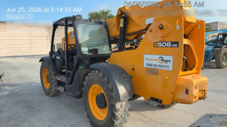 2019 JCB 506-36 Canopy, 74 HP, Foam Filled Tires, STD Worklight, Beacon, Aux Hydraulics, Lifting Eye, Back up Alarm 48" Carriage/48" Forks