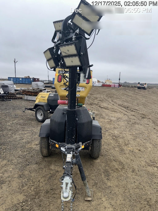 2022 Allmand NLV3GR (4) LED Light Fixture 350W, 23' Vertical Mast, 3kW Prime, Towable, Deep Sea L401, Leveling Jacks, Yanmar T4F 5.8hp