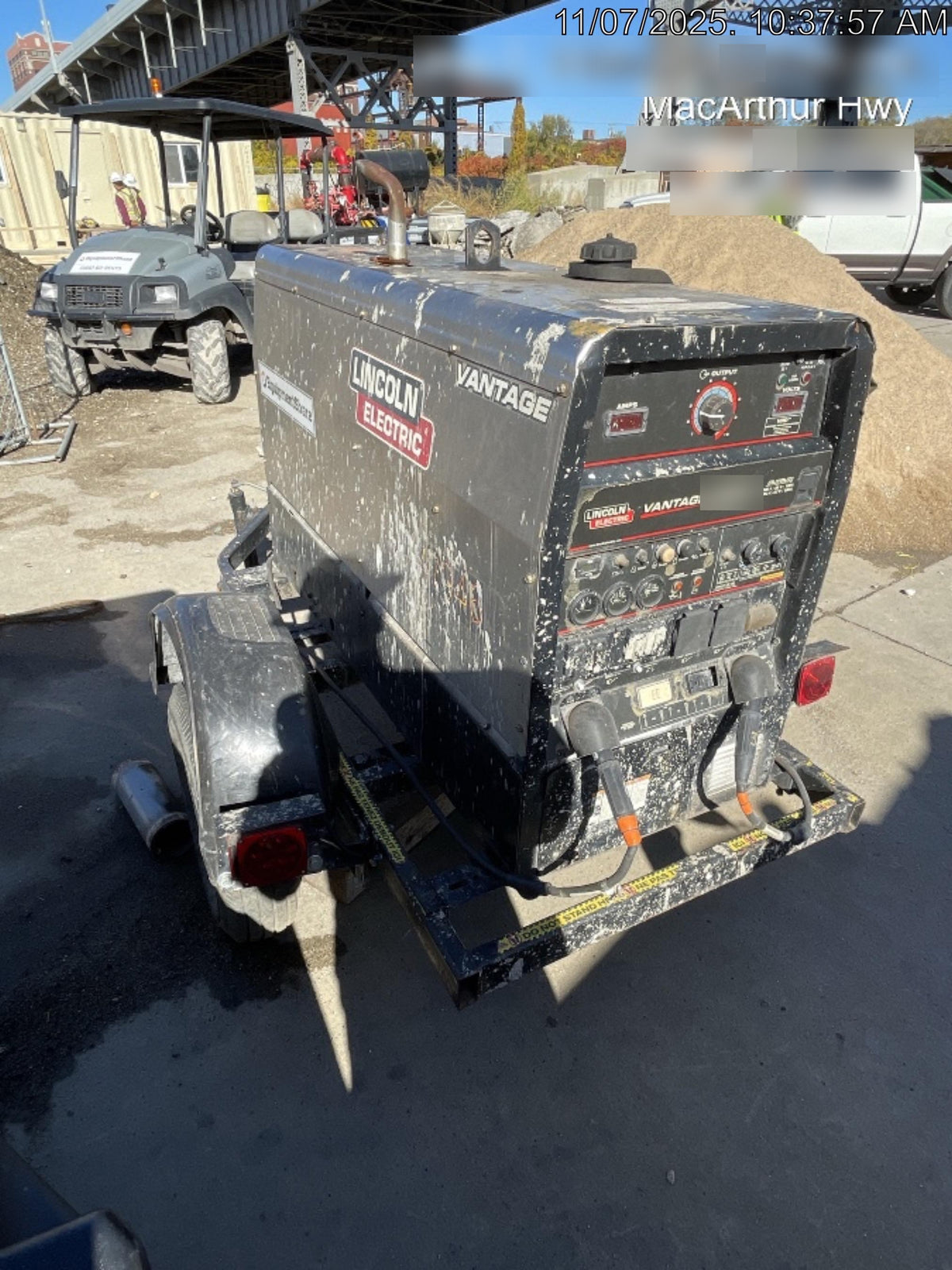 2019 Lincoln Electric Vantage 322 Ready-Pak 3, Two Wheel Trailer, Fender and Light Kit, Cable Rack