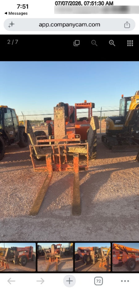 2018 Skytrak 10054 Skytrak 10054 10K Telehandler w/Open ROPS Solid Tires, LED Work Lights, Rotating Beacon, 60" Carriage/60" Forks