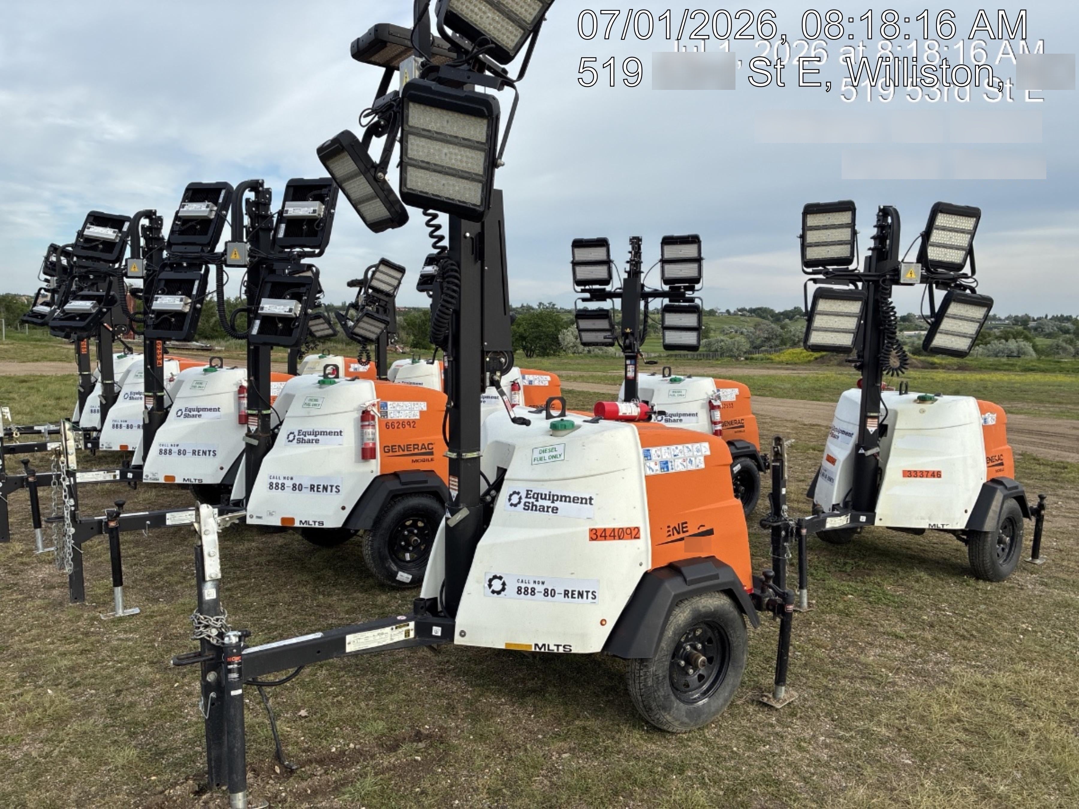 2023 Generac MLT2 Diesel, Flex Switch 120V Input, Powerzone Controller, (4) 320W LED Lights, 4kW Generator, 39.9 Gal Fuel Tank, 2" Ball, T3