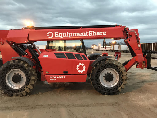 2020 Manitou MTA12055SER3 Cab/Heat/Air, Solid Tires, Amber Strobe, Lift Hook w/66" Carriage, 60" Forks