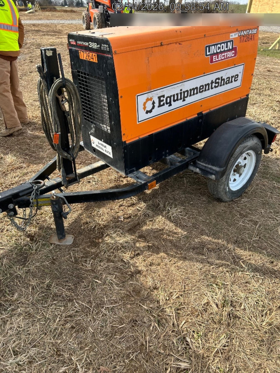2021 Lincoln Electric Vantage 322 Vantage 322 Ready Pak 3 w/ Decals, ORANGE (includes trailer, cable rack, fender light kit) NO Telematics