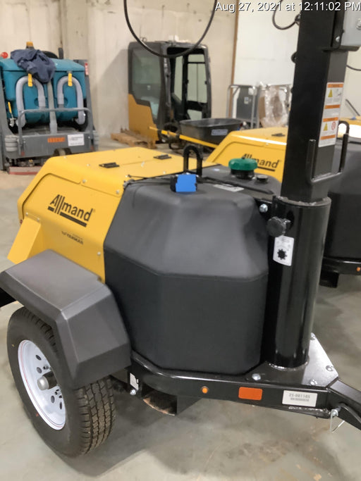 2021 Allmand NLV3GR (4) LED Light Fixture 350W, 23' Vertical Mast, 3kW Prime, Towable, Deep Sea L401, Leveling Jacks, Yanmar T4F 5.8hp