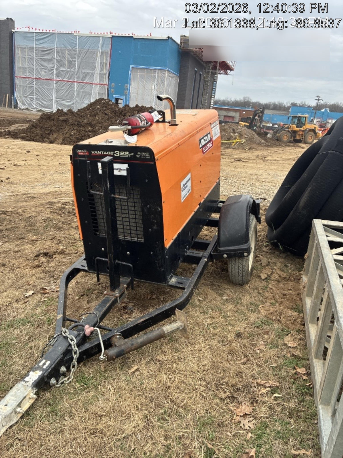 2021 Lincoln Electric Vantage 322 Vantage 322 Ready Pak 3 w/ Decals, ORANGE (includes trailer, cable rack, fender light kit) NO Telematics