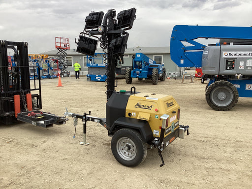 2022 Allmand NLV3GR (4) LED Light Fixture 350W, 23' Vertical Mast, 3kW Prime, Towable, ES Decals, T3