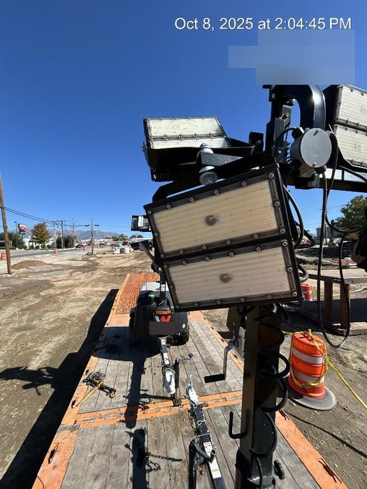 2021 Allmand NLV3GR (4) LED Light Fixture 350W, 23' Vertical Mast, 3kW Prime, Towable, Deep Sea L401, Leveling Jacks, Yanmar T4F 5.8hp