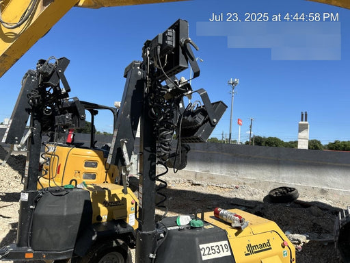 2022 Allmand NLV3GR (4) LED Light Fixture 350W, 23' Vertical Mast, 3kW Prime, Towable, Deep Sea L401, Leveling Jacks, Yanmar T4F 5.8hp