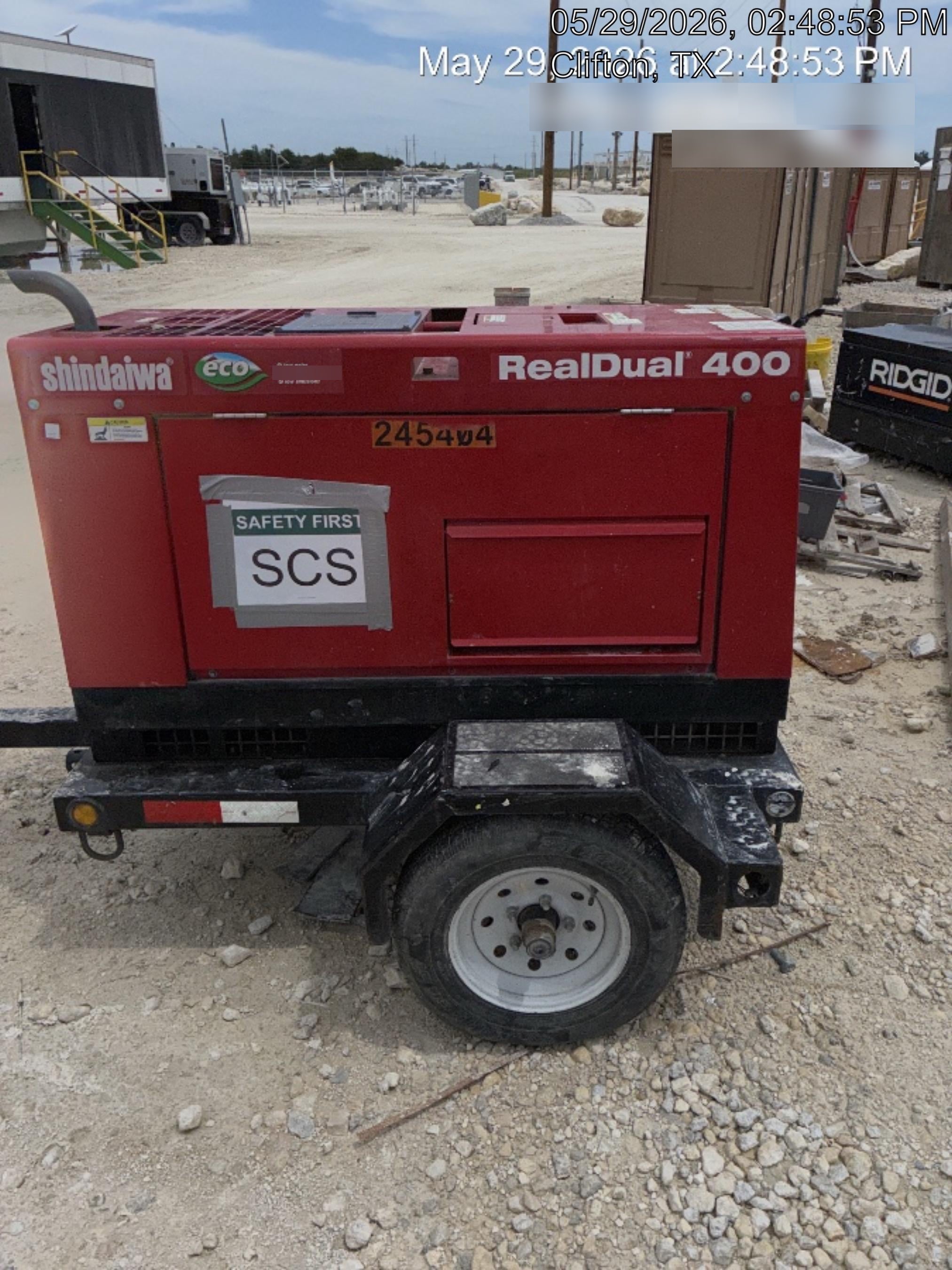 2022 Shindaiwa DGW400MDL Kubota D902 Engine, 23 HP, Dual Op Welder, Wire, Arc, Droop Stick, Tig, and CC Stick Functionality, Simulphase, 3 Phase and 1 Phase Gen Output, Single Axle NB Trlr, Slr Trckl Chrg 12V 12W, Fire Ext