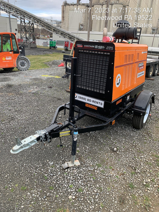 2021 Lincoln Electric Vantage 549X Ready Pak 3, ORANGE (includes trailer, cable rack, fender light kit)