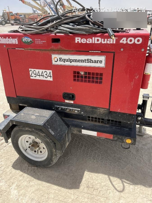 2023 Shindaiwa DGW400MDL Kubota D902 Engine, 23 HP, Dual Op Welder, Wire, Arc, Droop Stick, Tig, and CC Stick Functionality, Simulphase, 3 Phase and 1 Phase Gen Output, Single Axle NB Trlr, Slr Trckl Chrg 12V 12W, Fire Ext