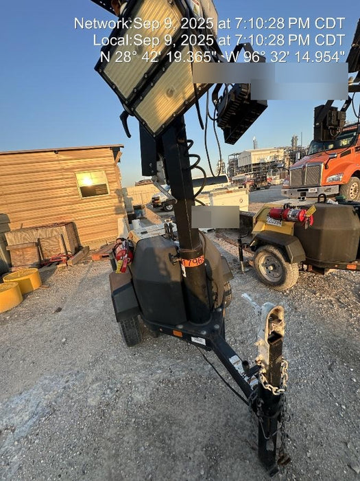 2022 Allmand NLV3GR (4) LED Light Fixture 350W, 23' Vertical Mast, 3kW Prime, Towable, Deep Sea L401, Leveling Jacks, Yanmar T4F 5.8hp