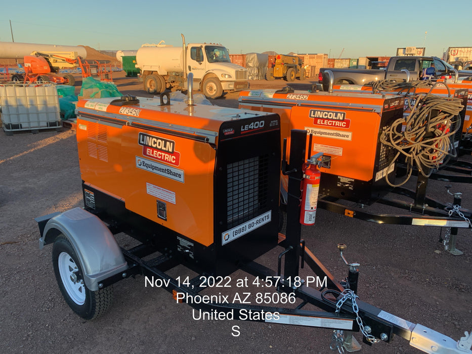 2022 Lincoln Electric LE400 Kubota V1505, Trlr, Cable Rack, Light Kit, ES Decals, T3