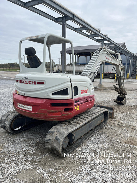 2019 Takeuchi TB260 Takeuchi TB260 Canopy w/Rubber Tracks, Auxiliary Hydraulics, Standard Blade, Manual QC