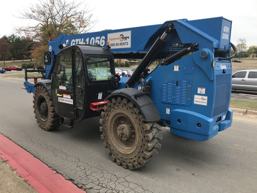 2019 Genie GTH-1056 Cab/Heat/AC, Solid RT Tires, LED Work Lights, Beacon 60" QA Carriage, 60" Forks