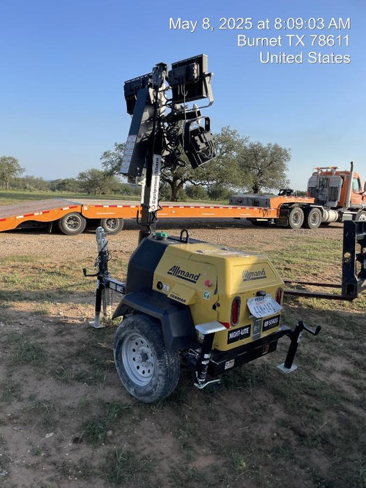 2022 Allmand NLV3GR (4) LED Light Fixture 350W, 23' Vertical Mast, 3kW Prime, Towable, ES Decals, T3