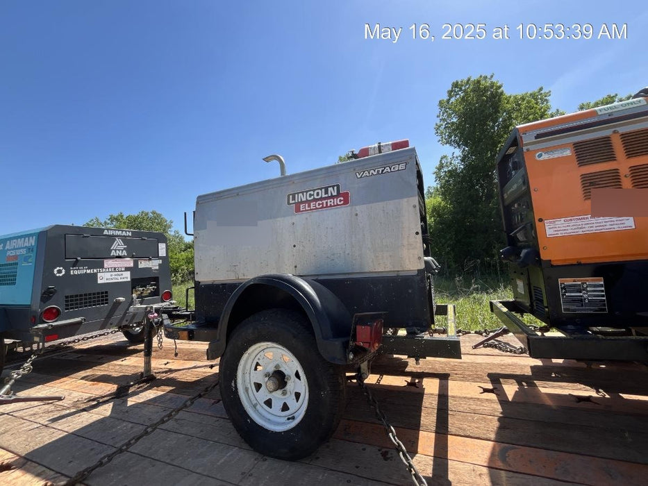 2019 Lincoln Electric Vantage 322 Ready-Pak 3, Two Wheel Trailer, Fender and Light Kit, Cable Rack