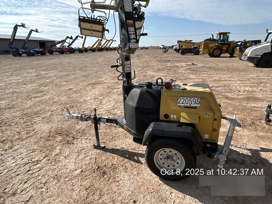 2022 Allmand NLV3GR (4) LED Light Fixture 350W, 23' Vertical Mast, 3kW Prime, Towable, Deep Sea L401, Leveling Jacks, Yanmar T4F 5.8hp