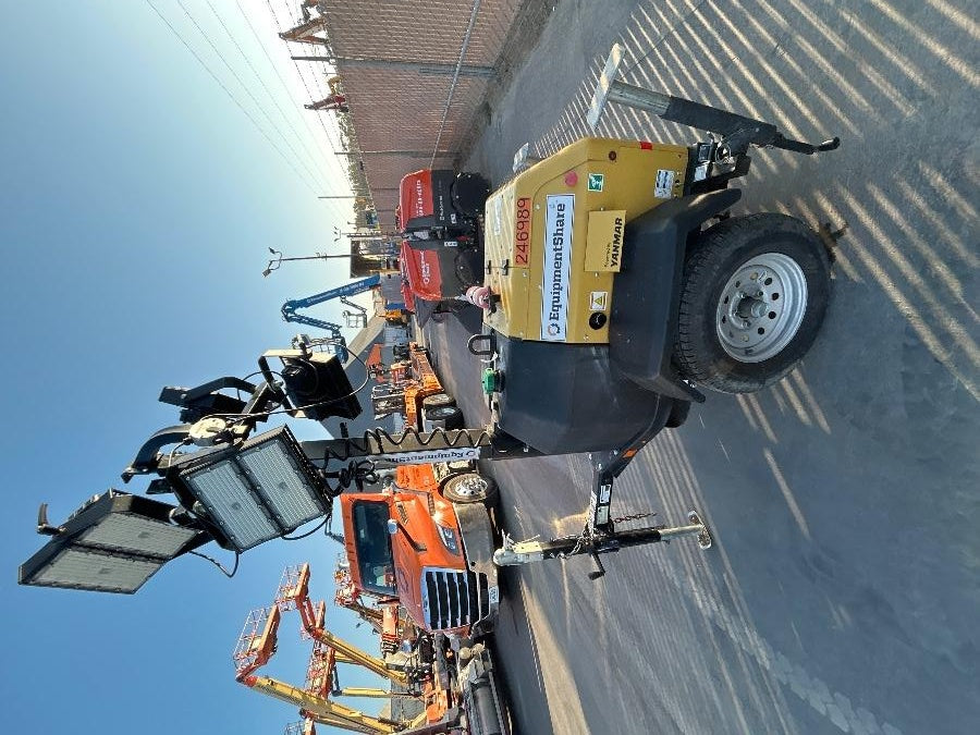 2022 Allmand NLV3GR (4) LED Light Fixture 350W, 23' Vertical Mast, 3kW Prime, Towable, ES Decals, T3