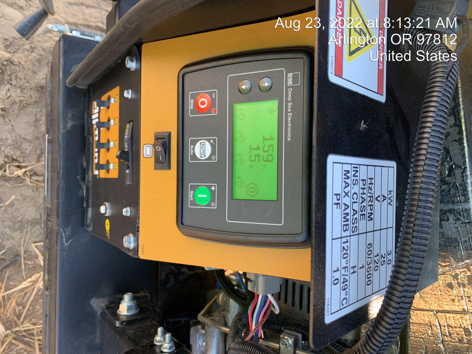 2021 Allmand NLV3GR (4) LED Light Fixture 350W, 23' Vertical Mast, 3kW Prime, Towable, Deep Sea L401, Leveling Jacks, Yanmar T4F 5.8hp