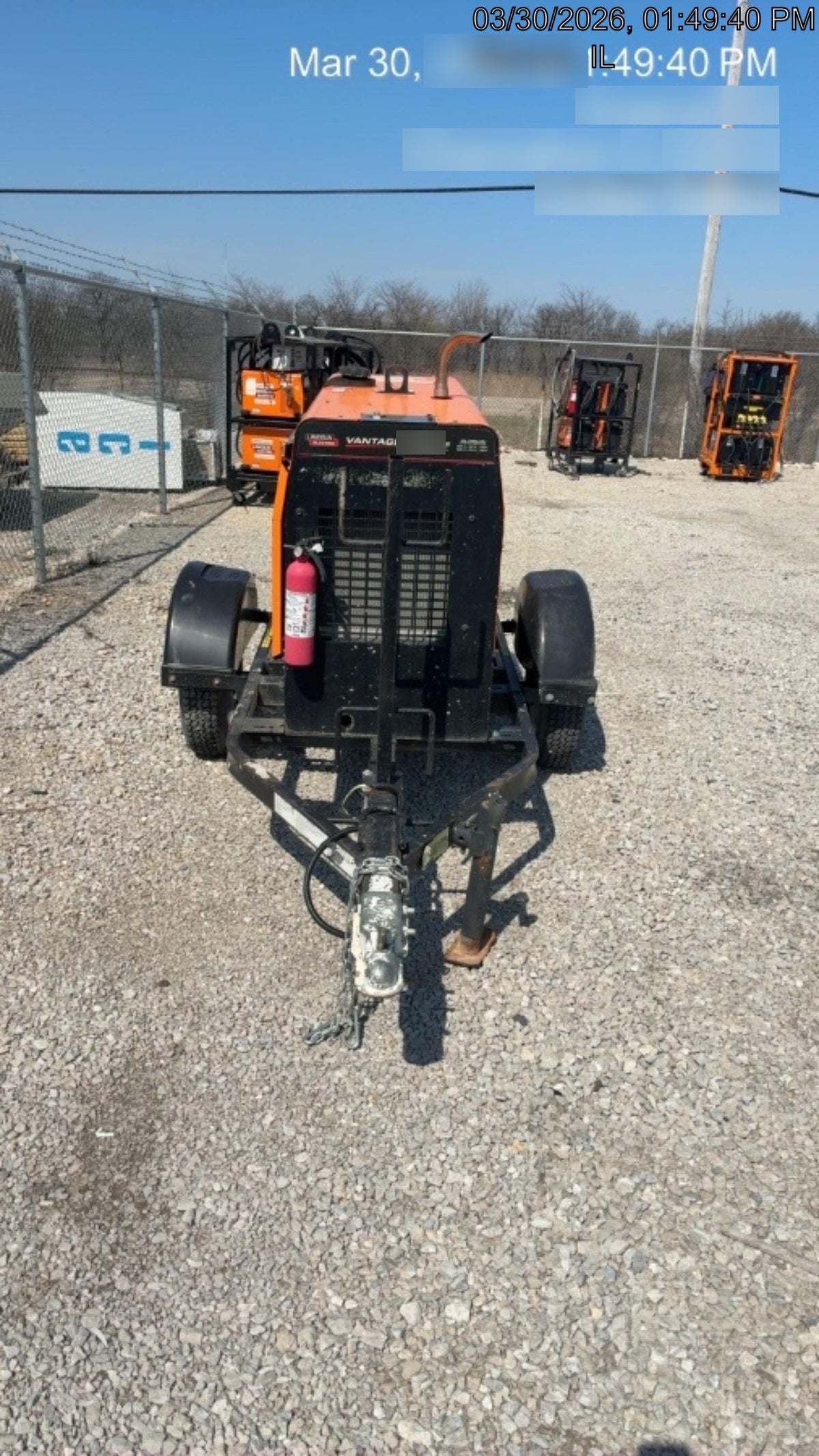 2021 Lincoln Electric Vantage 322 Vantage 322 Ready Pak 3 w/ Decals, ORANGE (includes trailer, cable rack, fender light kit) NO Telematics