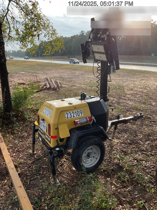 2022 Allmand NLV3GR (4) LED Light Fixture 350W, 23' Vertical Mast, 3kW Prime, Towable, Deep Sea L401, Leveling Jacks, Yanmar T4F 5.8hp