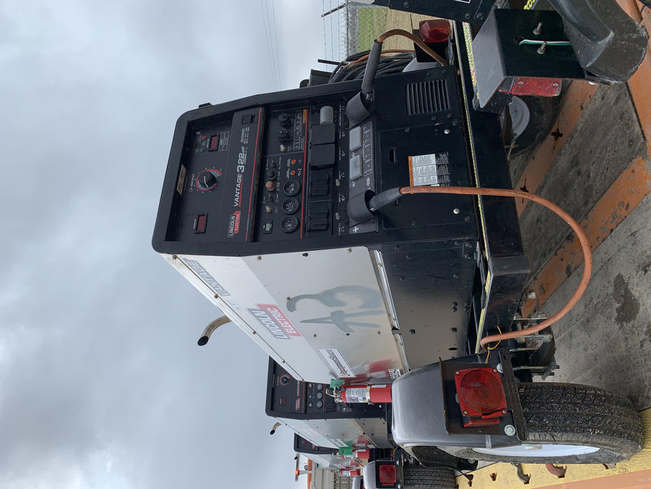 2019 Lincoln Electric Vantage 322 Welder Ready-Pak 3, Two wheel trailer, Fender and Light kit, Cable Rack