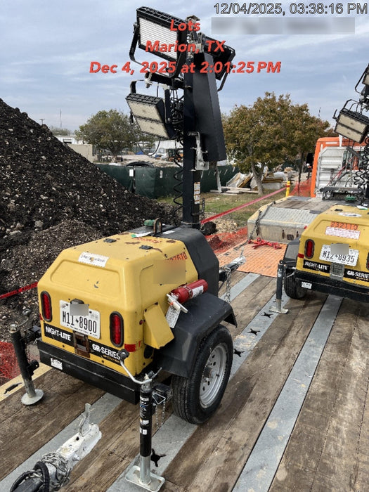 2022 Allmand NLV3GR (4) LED Light Fixture 350W, 23' Vertical Mast, 3kW Prime, Towable, Deep Sea L401, Leveling Jacks, Yanmar T4F 5.8hp