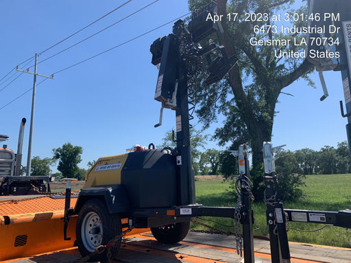 2022 Allmand NLV3GR (4) LED Light Fixture 350W, 23' Vertical Mast, 3kW Prime, Towable, Deep Sea L401, Leveling Jacks, Yanmar T4F 5.8hp