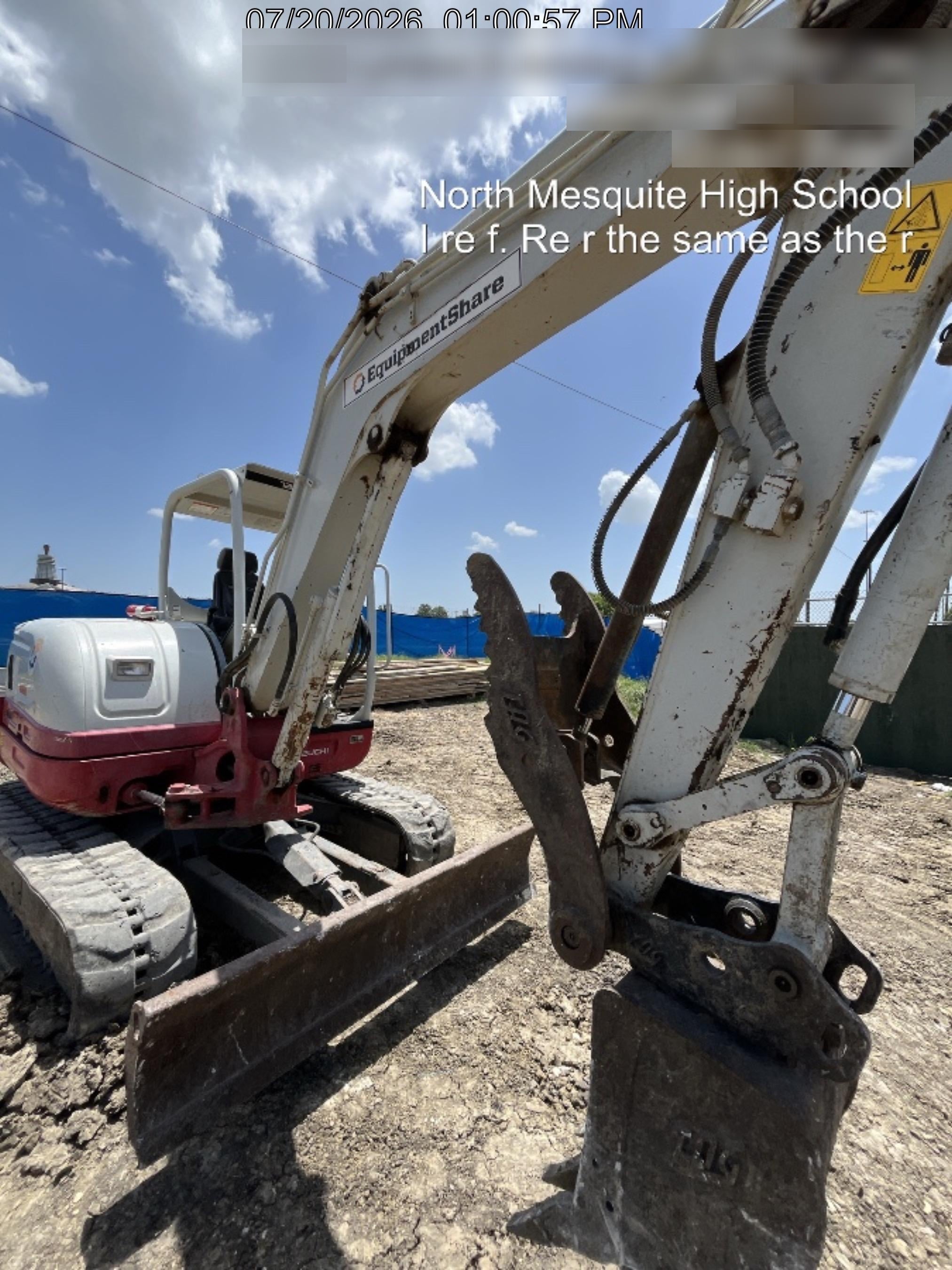2019 Takeuchi TB260 Takeuchi TB260 Canopy w/Rubber Tracks, Auxiliary Hydraulics, Standard Blade, Manual QC