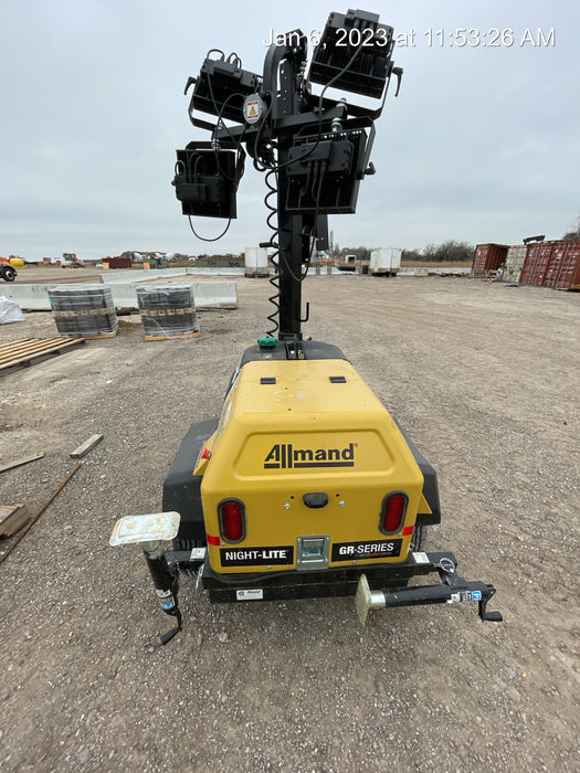 2022 Allmand NLV3GR (4) LED Light Fixture 350W, 23' Vertical Mast, 3kW Prime, Towable, ES Decals, T3
