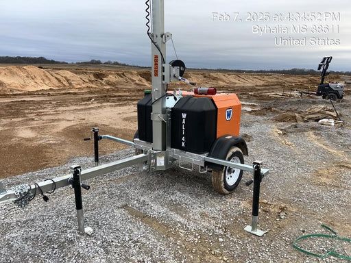 2025 Wanco WLTT-4MM4K Diesel, Mitsubishi L2E, 9.0HP @1800 rpm, Deep Sea Controller, Shore Power Plug, Auto Start, (4) 350W LED Floodlights, 4kW Generator, 60 Gal Fuel Tank, 2" Ball, T3