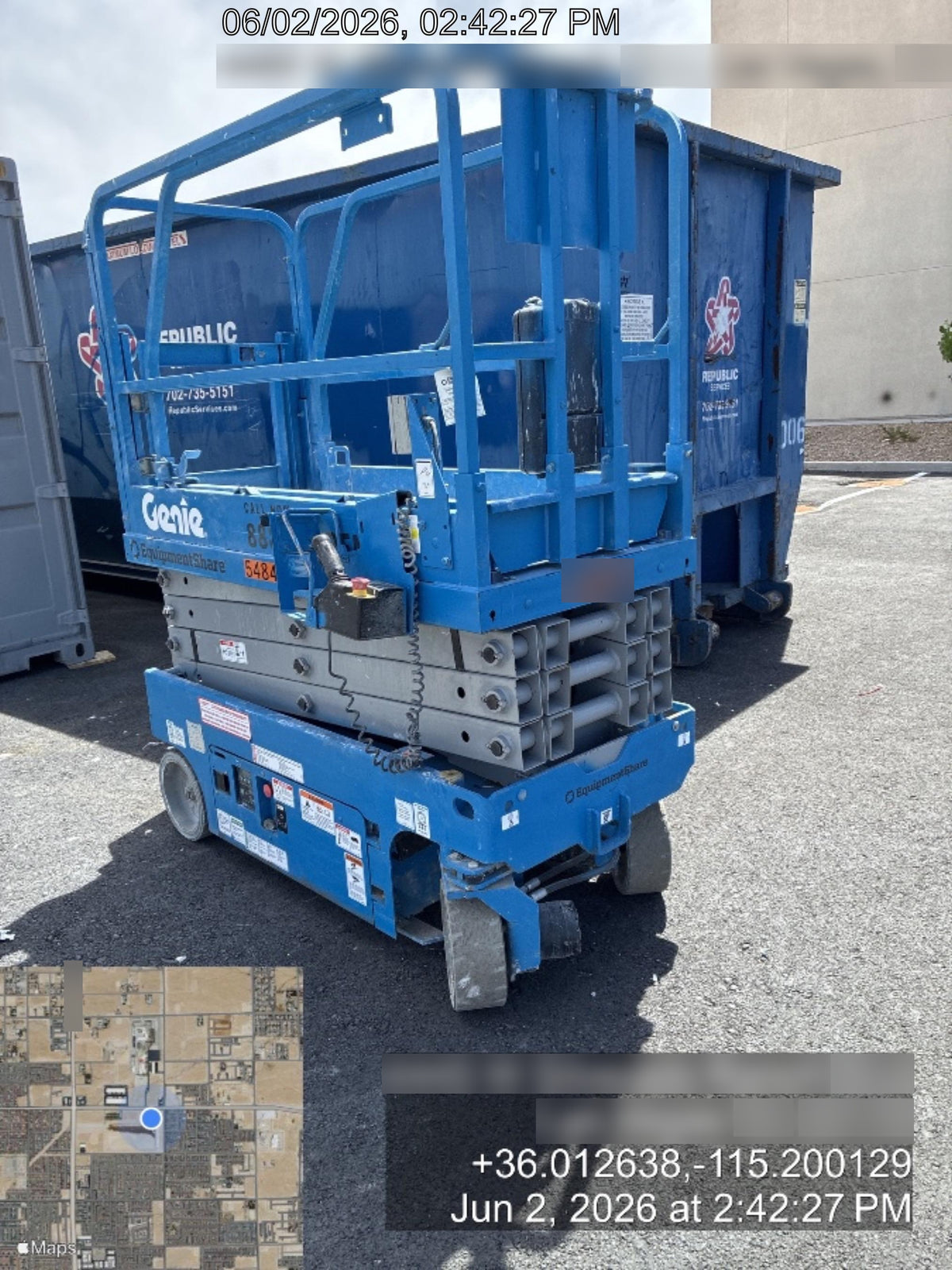 2019 Genie GS-1930 Half Height Swing Gate, 800W Inverter