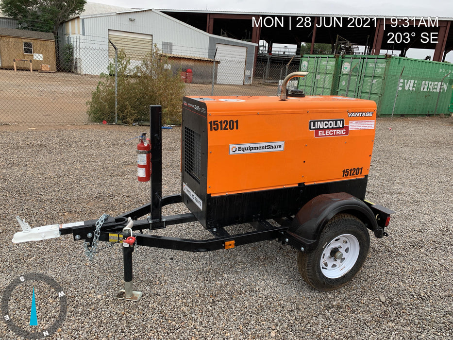 2021 Lincoln Electric Vantage 322 Vantage 322 Ready Pak 3 w/ Telematics & Decals, ORANGE (includes trailer, cable rack, fender light kit)