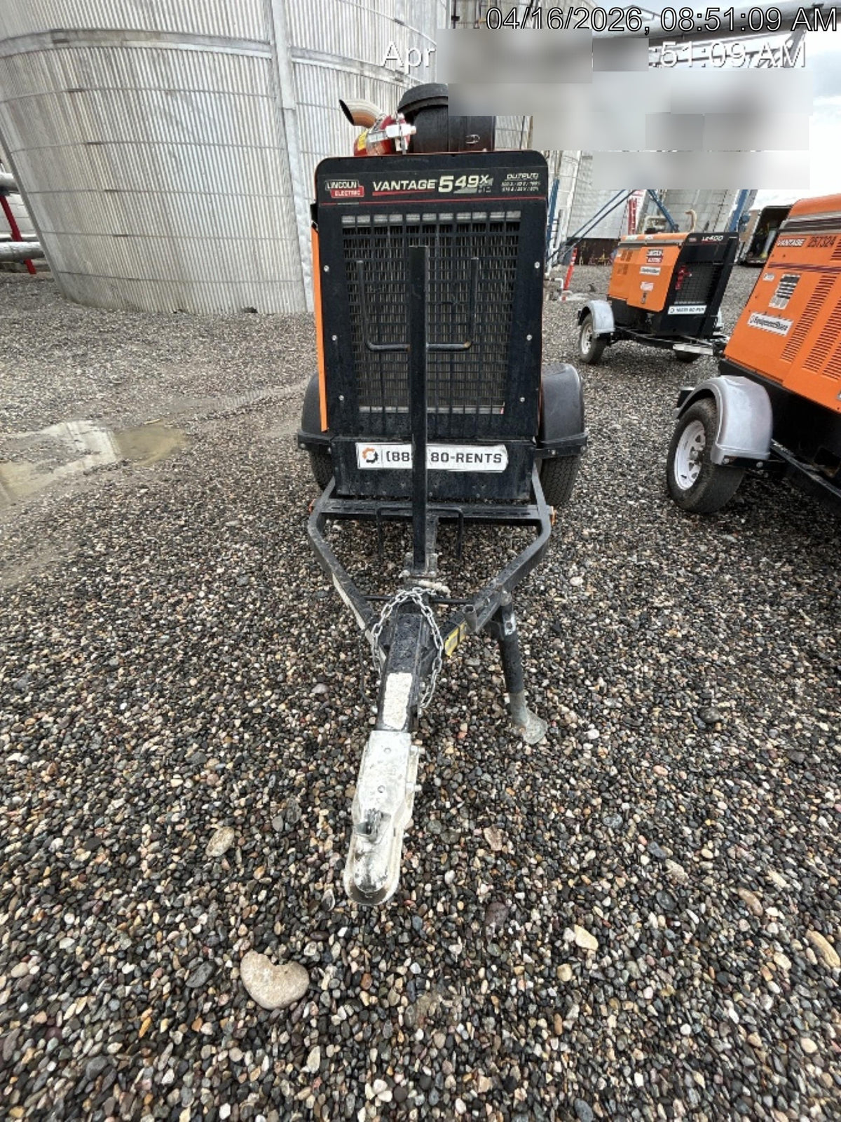 2021 Lincoln Electric Vantage 549X Ready Pak 3, ORANGE (includes trailer, cable rack, fender light kit)